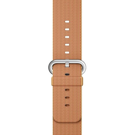 Curea iUni compatibila cu Apple Watch 1/2/3/4/5/6/7, 42mm, Nylon, Woven Strap, Gold/Red