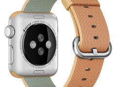 Curea iUni compatibila cu Apple Watch 1/2/3/4/5/6/7, 38mm, Nylon, Woven Strap, Gold/Red